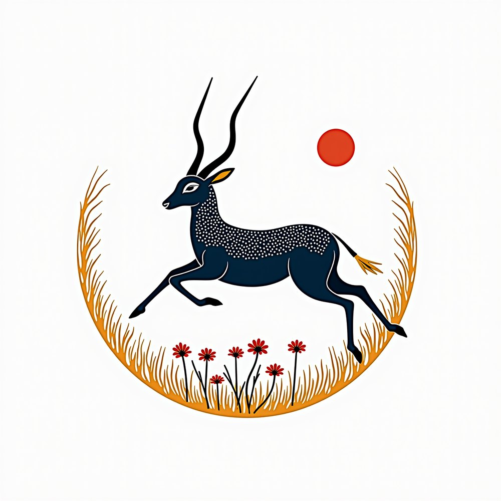 Chinkara, Madhubani folk-art render by Forge